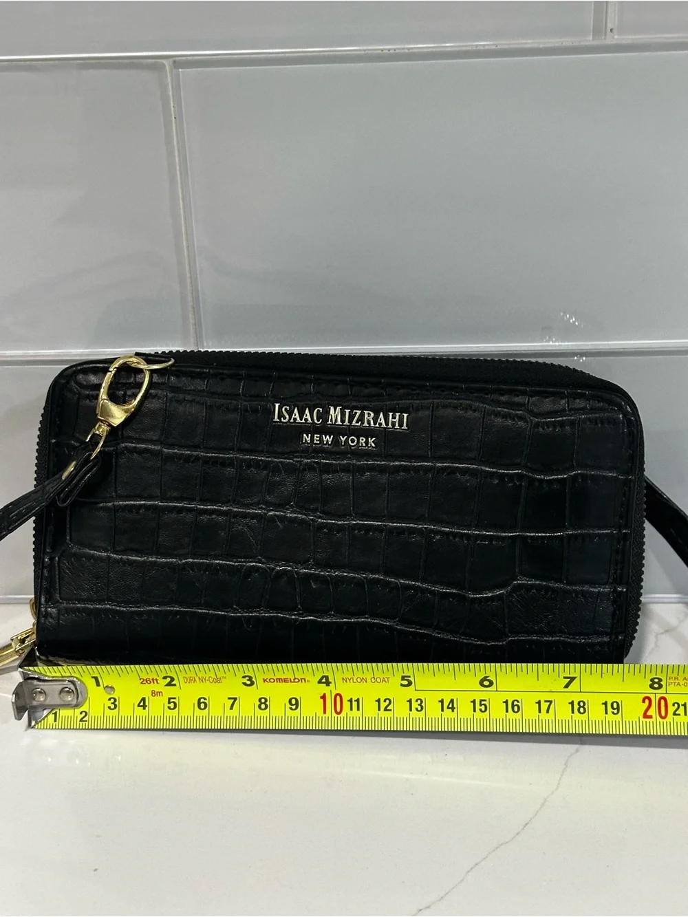 Isaac Mizrahi Women's Paulette Cross Body Wallet Purse Removable Strap Black